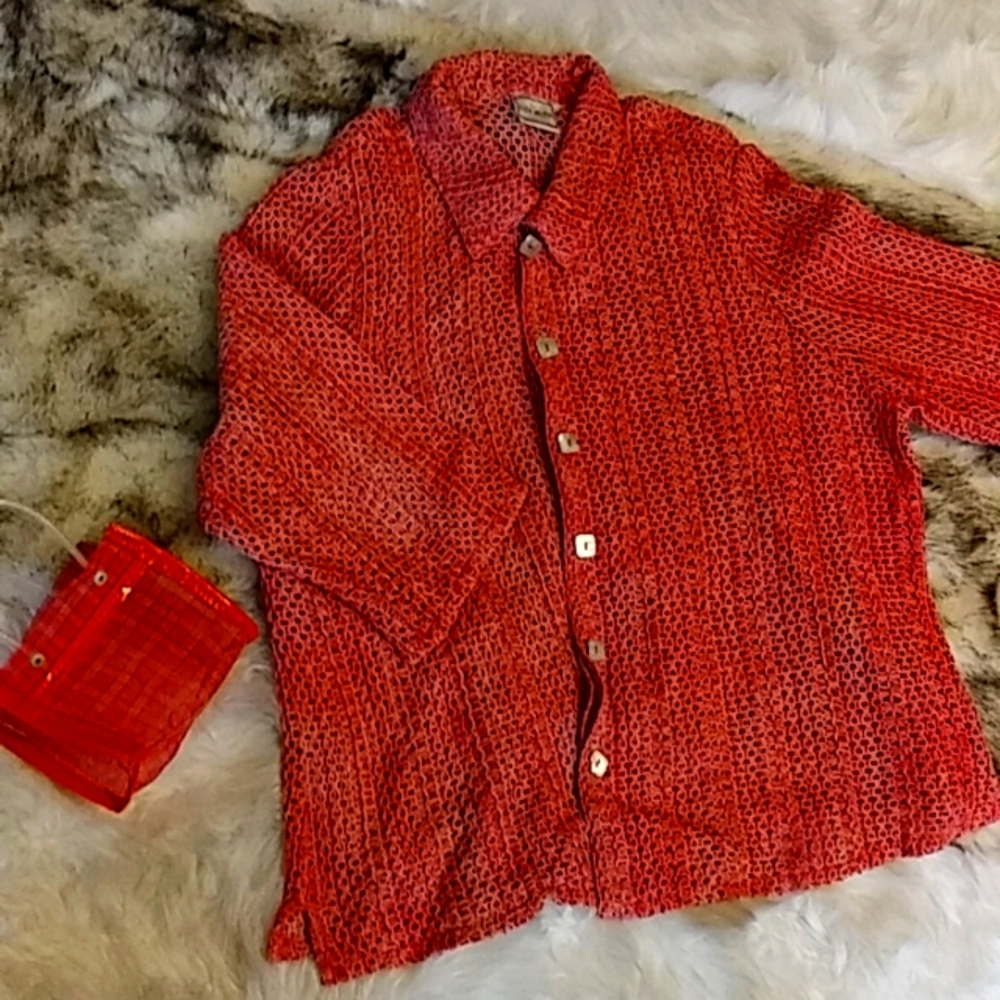 Napa Valley Knit Cardigan. Size L. Color Orange. Long Sleeve. Beautiful
